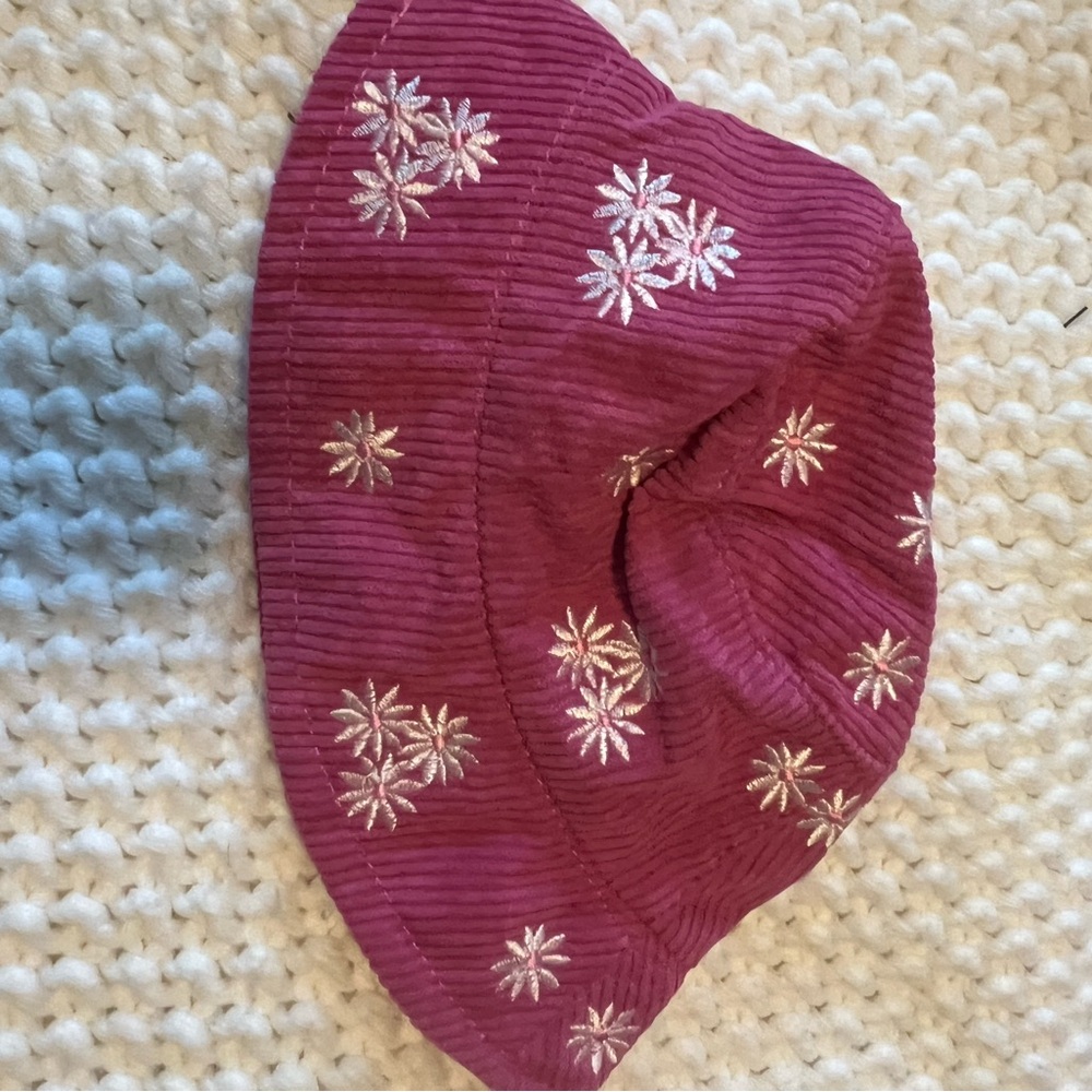 Embroidered Pink Bucket Hat